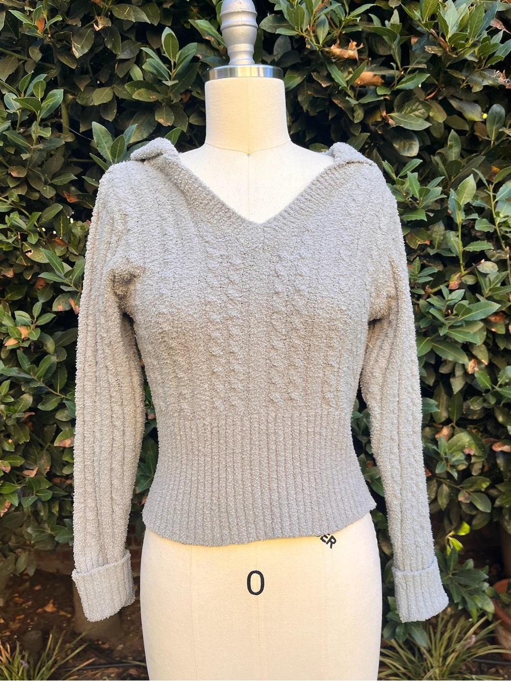 Allie Rose chenille cropped hoodie sweater - Size S